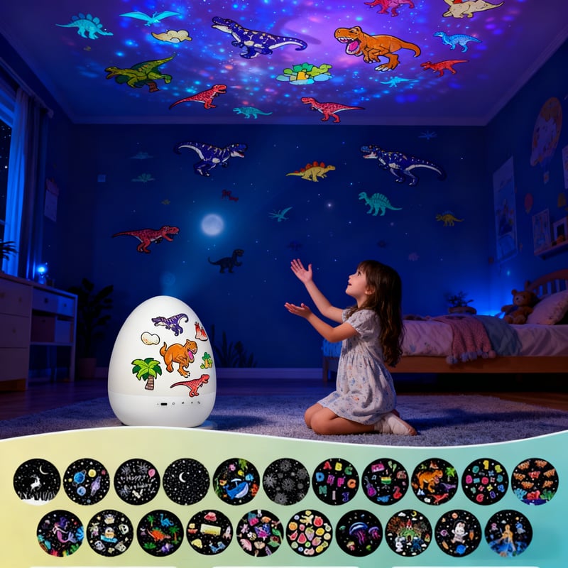 🎄Dinosaur Egg Night Light Projector with Bluetooth Speaker For Kids
