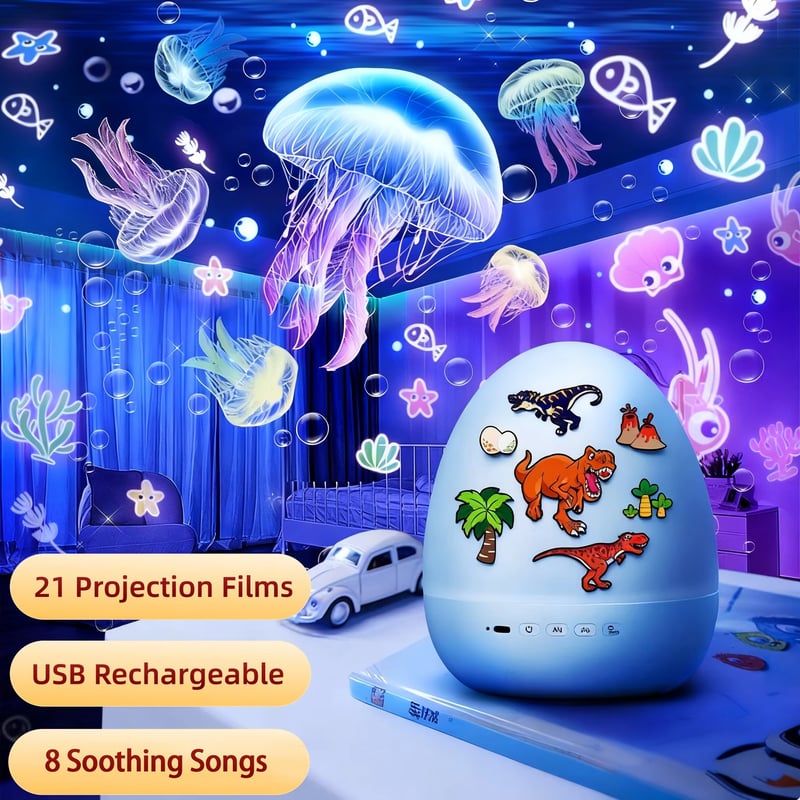 🎄Dinosaur Egg Night Light Projector with Bluetooth Speaker For Kids