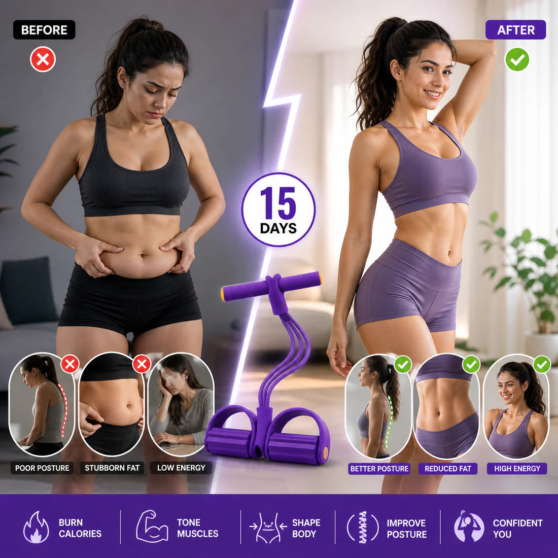 Yoga Pedal Puller Resistance Band With Handles