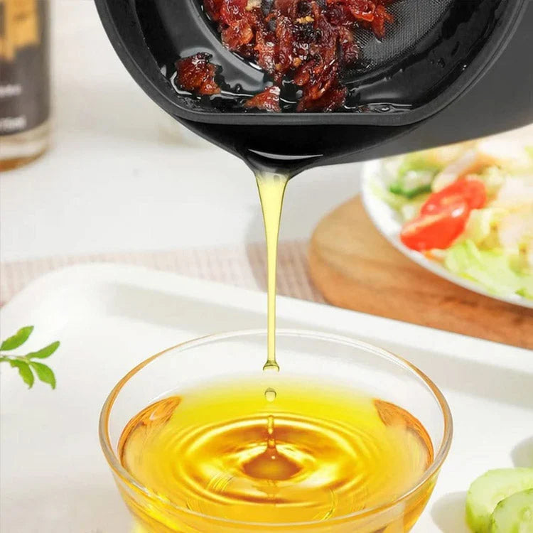 304 Stainless Steel Oil Keeper with Filter – Food-Grade, Fine Mesh, Drip-Proof