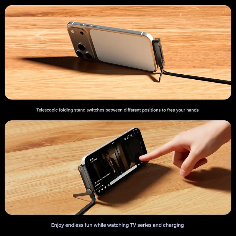 🔥InvisiHold Pro – 2-in-1 240W Fast Charging Cable with Built-in Stand