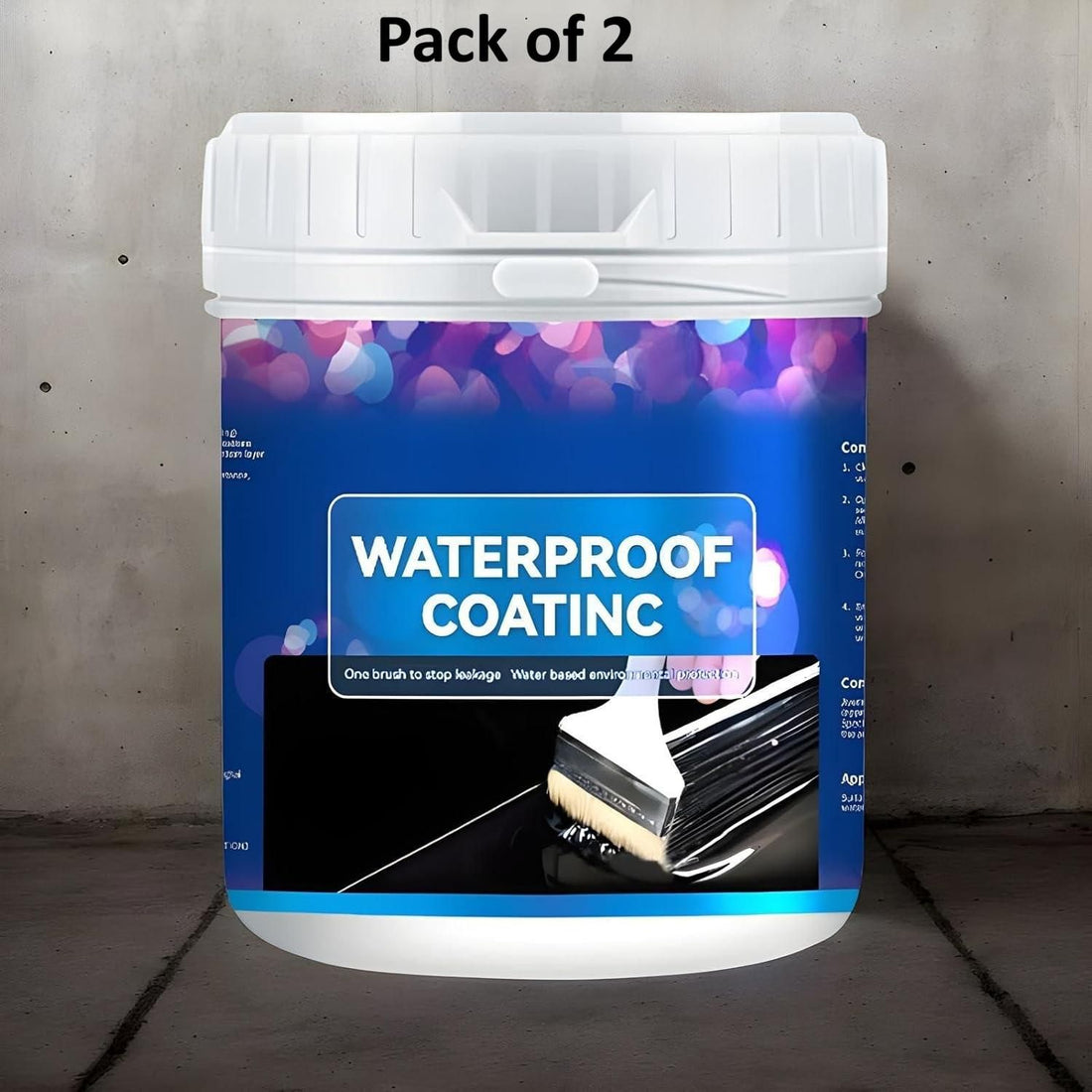 Roof Paint Sealant Transparen Waterproof Multi-Purpose Polyurethane Coating 600 ml (Pack of 2)