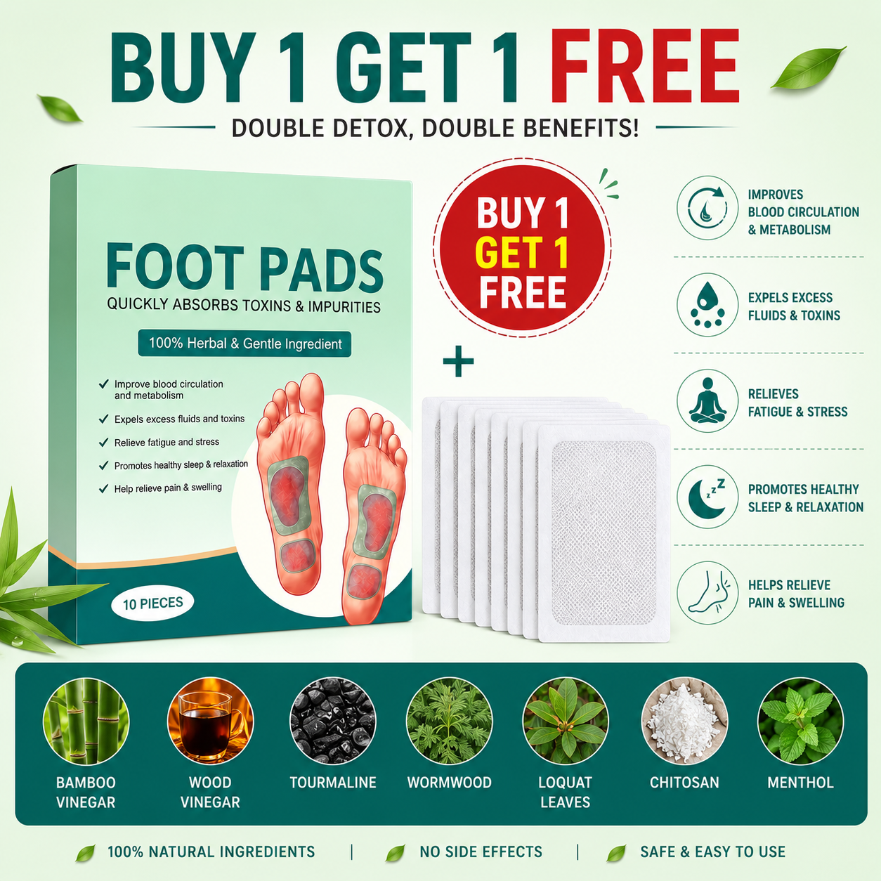 Relax & Restore Foot Patches | (2x10 packs) BUY 1 GET 1 FREE