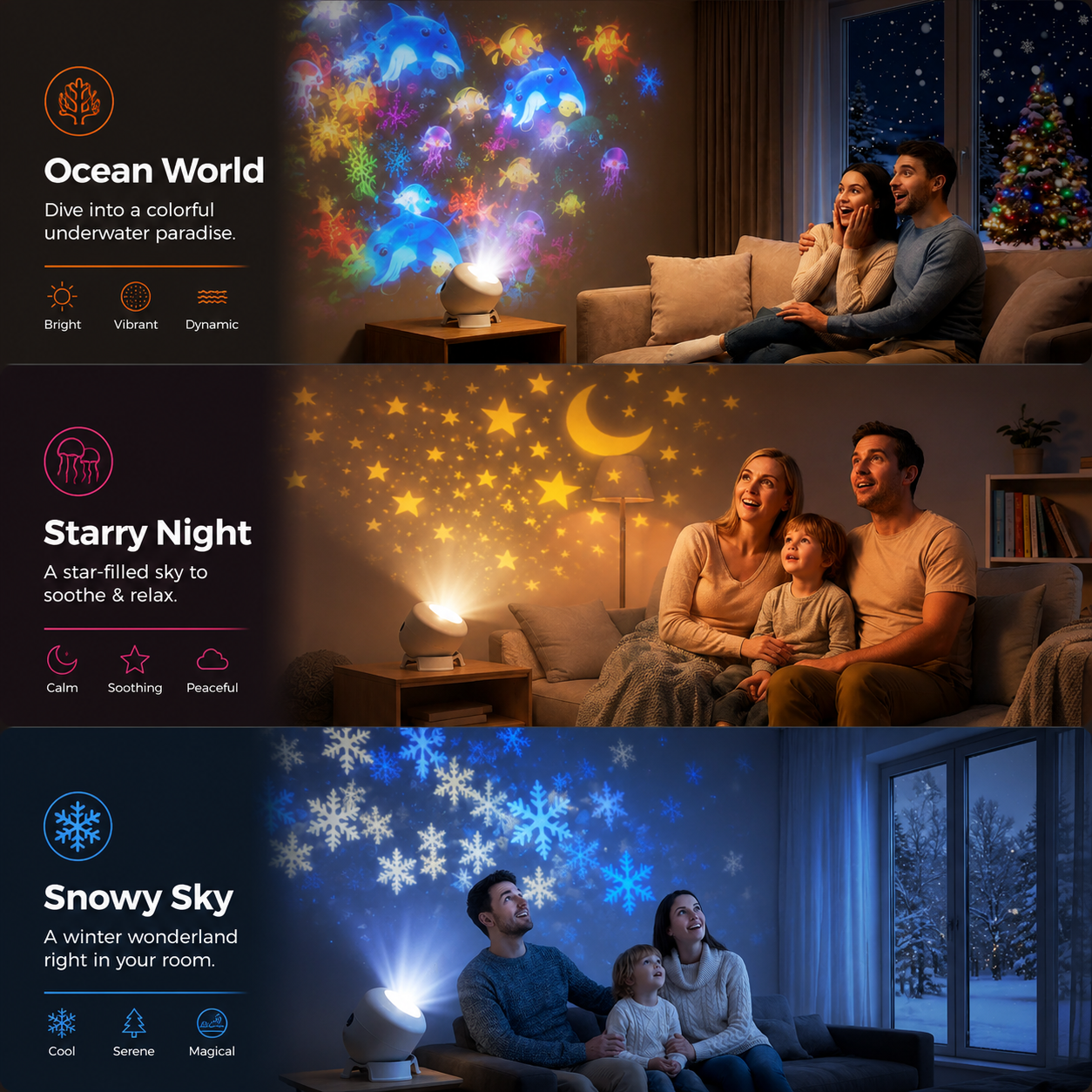 ✨HOT SELL 60% Off TODAY✨Ocean World Night Light Rotating Projector