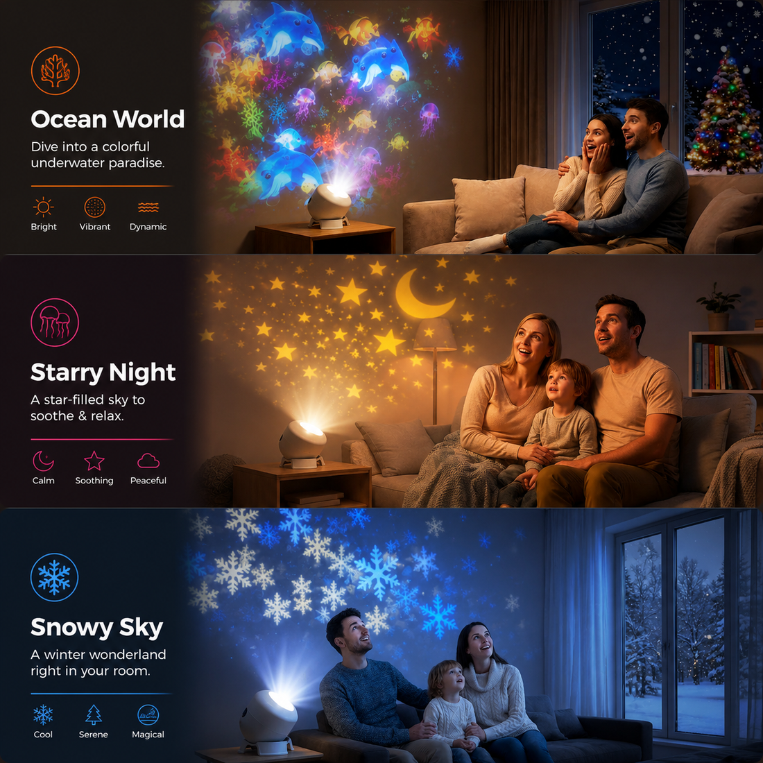 ✨HOT SELL 60% Off TODAY✨Ocean World Night Light Rotating Projector