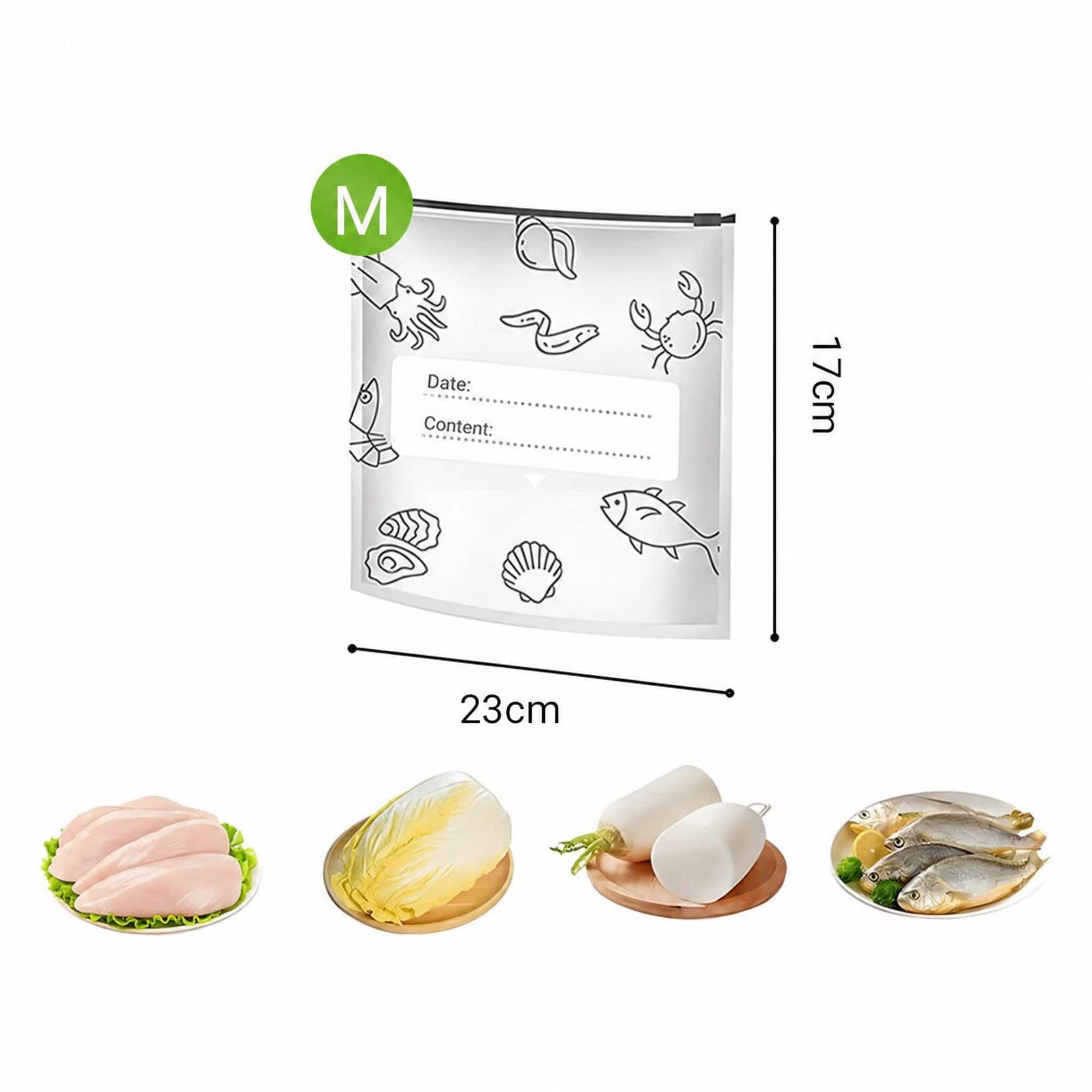 Reusable Foil Zip Lock Vacuum Food Storage Bag (Pack of 20)
