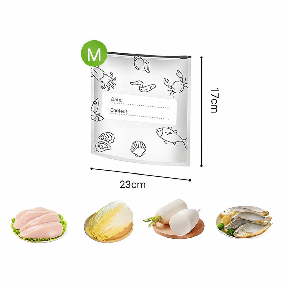 Reusable Foil Zip Lock Vacuum Food Storage Bag (Pack of 20)