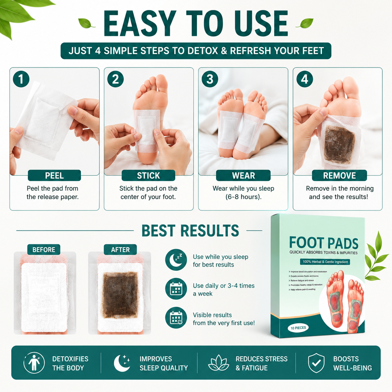 Relax & Restore Foot Patches | (2x10 packs) BUY 1 GET 1 FREE