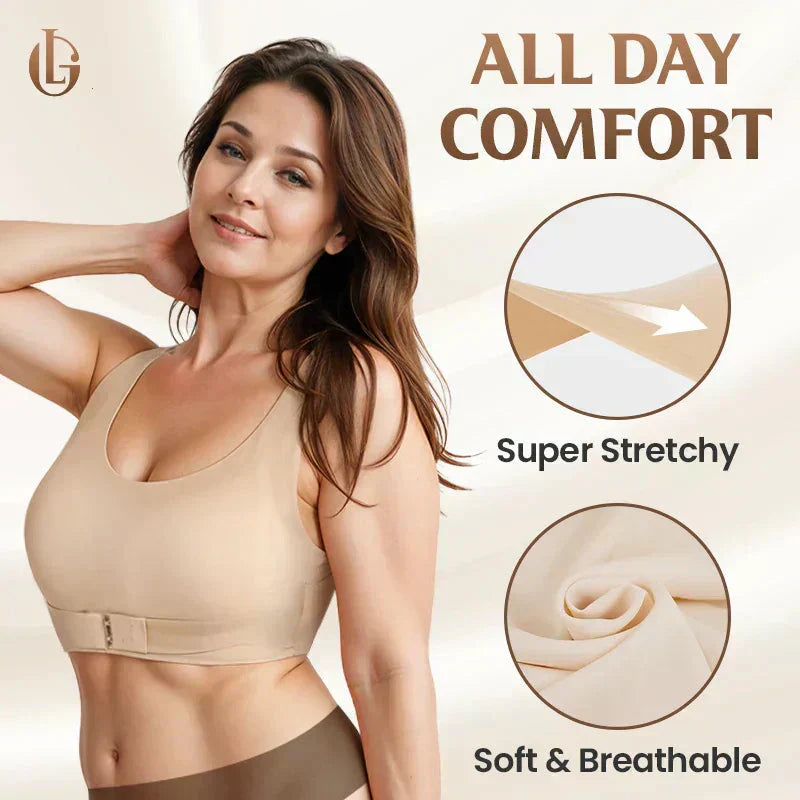 🎉LAST DAY SALE - 50% OFF⚡Front Closure Cross-Back Wireless Posture Bra